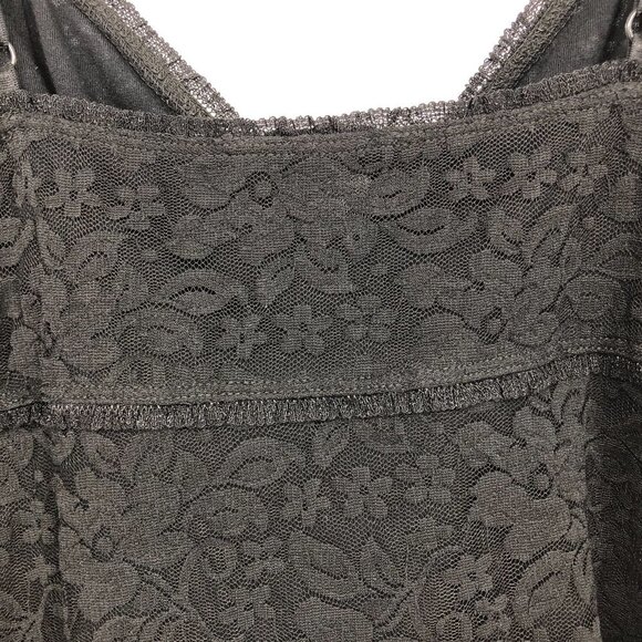 Guess Black Floral Lace camisole V Neck Spaghetti  Strap M - Picture 9 of 15